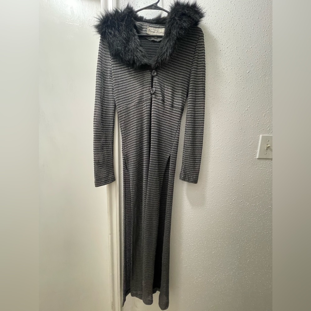 Vintage Victoria Pappas cyber goth look cardigan